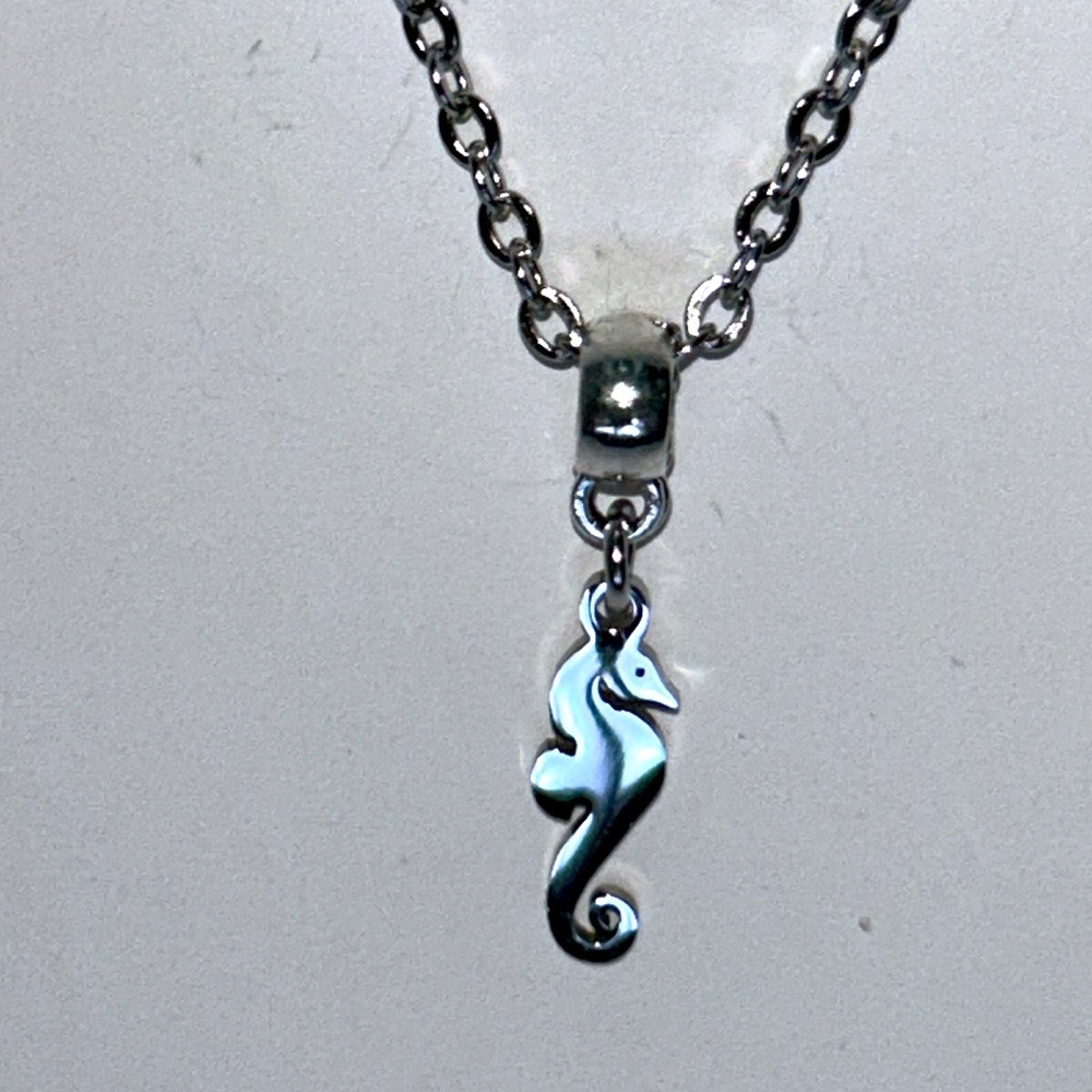 Handmade Hypoallergenic Stainless Steel Sea Horse Necklace Ocean Travel Surfer